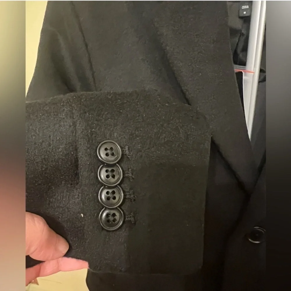 Express Brand New Men's Black Wool-Blend
Overcoat. Size Medium - Picture 8 of 16